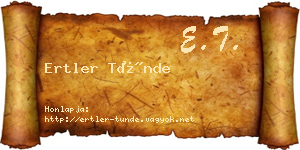 Ertler Tünde névjegykártya